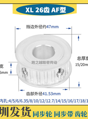 TAA/EAF/ATP XL26齿槽宽11/16 AF型两面平同步带轮 内孔5-25mm