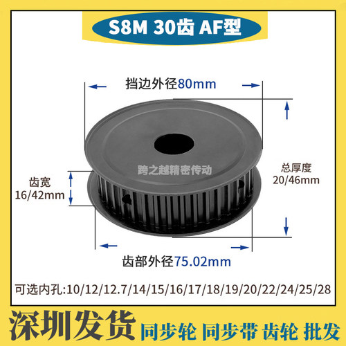 现货8m18齿内孔同步带轮