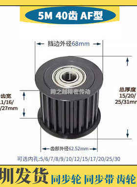 BHTFW/EVD钢5M40齿宽11/16/21/27涨紧惰轮S45C内孔5/6/8/10/1215