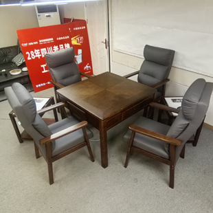 家用餐桌两用全实木麻将桌全自动带椅子智能机麻电动静音麻将机62