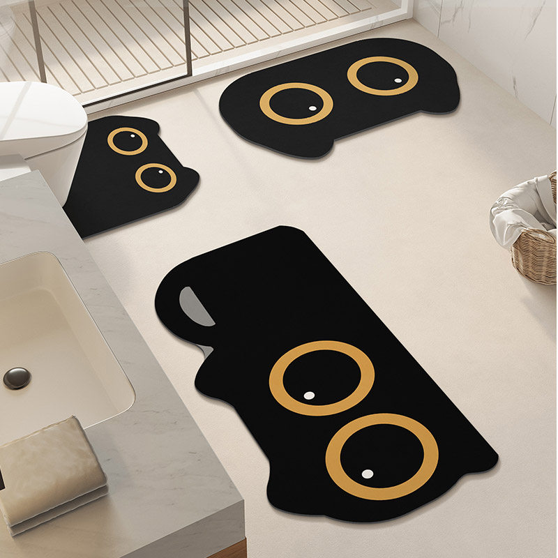 卡通矽藻泥吸水凉垫马桶周围垫防水防滑速干可裁剪浴室地垫防摔脚