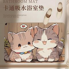 卡通浴室地垫硅藻泥防滑家用卫生间加厚可爱速干厕所洗澡强吸水垫