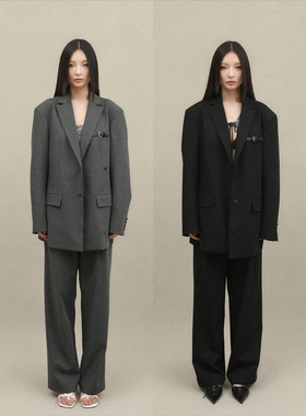 98ossi·blazer宽松休闲阔型宽肩西服西装