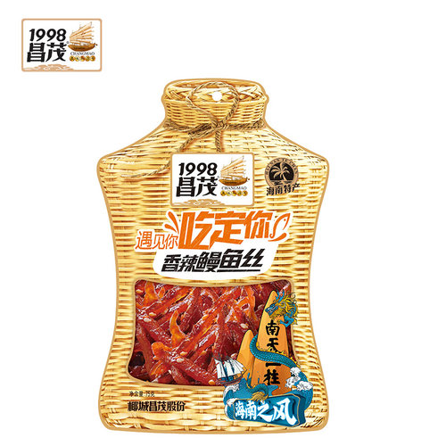 昌茂鳗鱼丝75g*3袋芝麻蜜汁袋鱼篓装网红麻辣鱼干海味零食