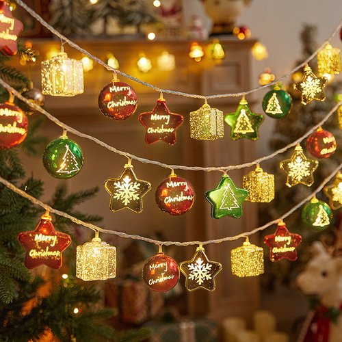 圣诞树装饰彩灯串灯