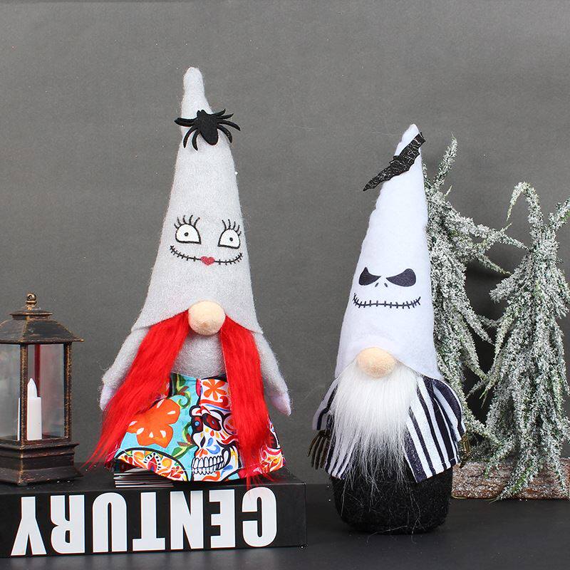 港之恋外贸鬼脸公仔摆件 创意万圣节尖帽无脸娃娃鬼节桌面装饰品