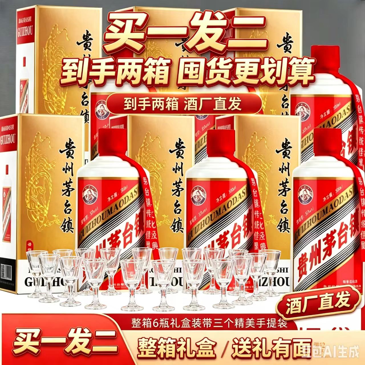 贵州茅台镇53度酱香坤沙白酒
