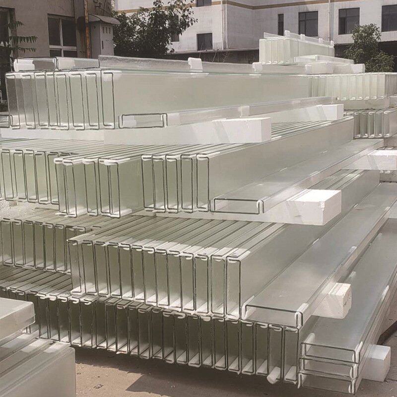 7mmu型玻璃 幕墙玻璃 槽型玻璃可钢化建筑外墙u型玻璃厂家