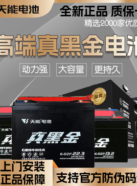天能真黑金电池石墨烯72v35ah48v60v22a电动车电瓶t9黑金72伏35安