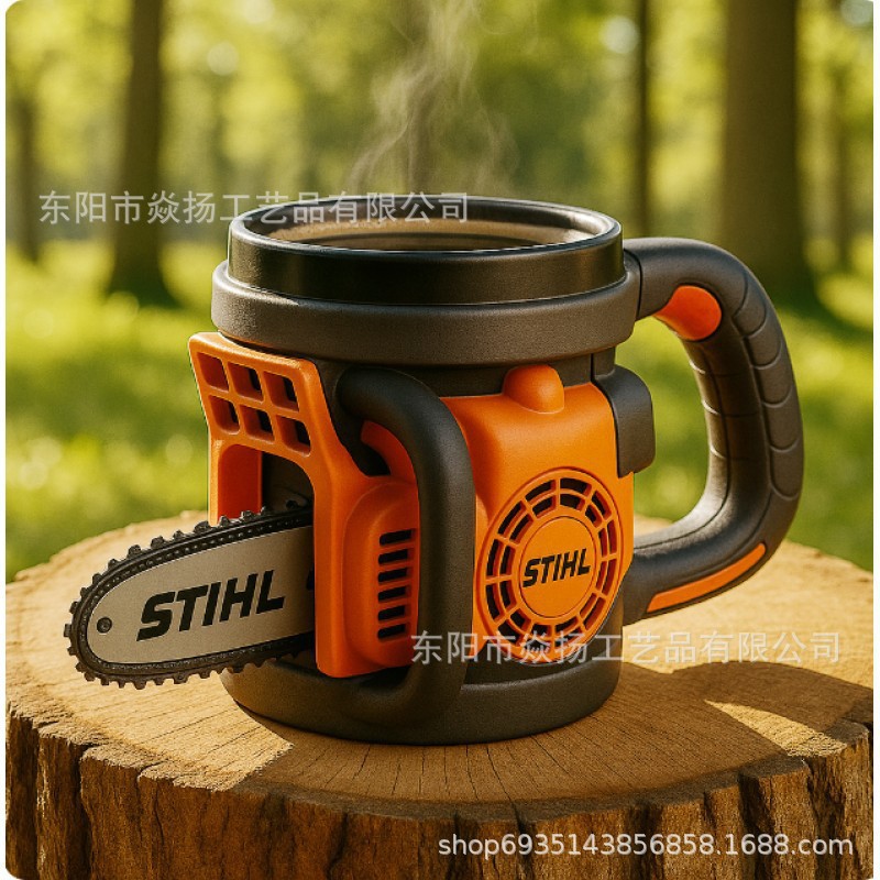 新款STIHL Chainsaw Mug电锯杯家居厨房桌面装饰树脂工艺品马克杯