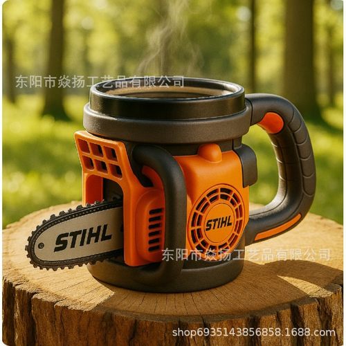 新款STIHL Chainsaw Mug电锯杯家居厨房桌面装饰树脂工艺品马克杯