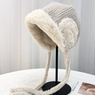 高品质保暖时尚 防寒毛绒绒儿童帽可爱显脸小 加绒护耳帽套头帽冬季