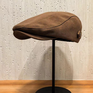 2025秋冬新款 显脸小鸭舌帽老钱风纯色帽子 复古英伦风前进帽女时尚