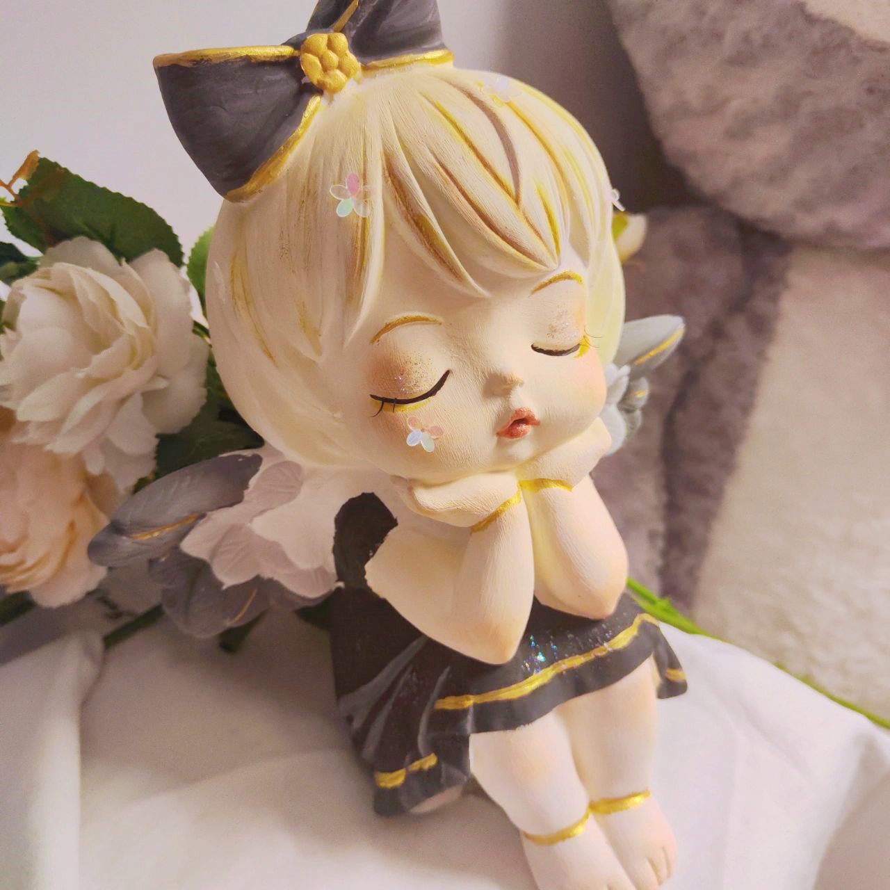 天使宝宝石膏娃娃涂色大号diy手工涂鸦彩绘专用颜料小号搪胶白胚