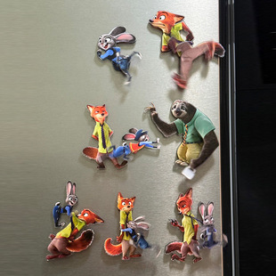 饰配饰 亚克力冰箱贴可爱卡通动漫IP朱迪尼克家居装 疯狂动物城