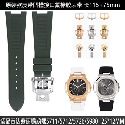 原装款凹槽氟橡胶表带适