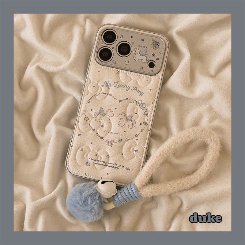 独壳 皮质爱心花朵小马带挂绳适用苹果17promax手机壳日韩风可爱iPhone16新款15防摔14pro女款全包手机套硬壳,3C数码配件,手机保护套/壳,淘宝优惠券,粉丝福利购,淘宝优惠卷