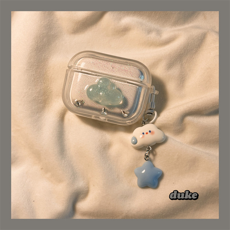 日韩透明闪粉立体云朵适用airpodspro2代保护套苹果耳机保护壳airpods3无线蓝牙耳机套airpod1/2代创意耳机壳,3C数码配件,耳机保护套,淘宝优惠券,粉丝福利购,淘宝优惠卷