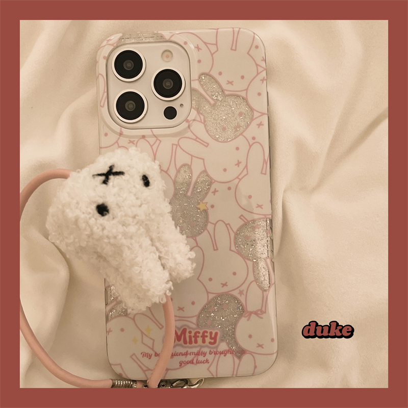 ins卡通闪粉米菲兔苹果手机壳