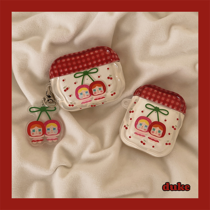 适用苹果耳机套卡通樱桃哭娃