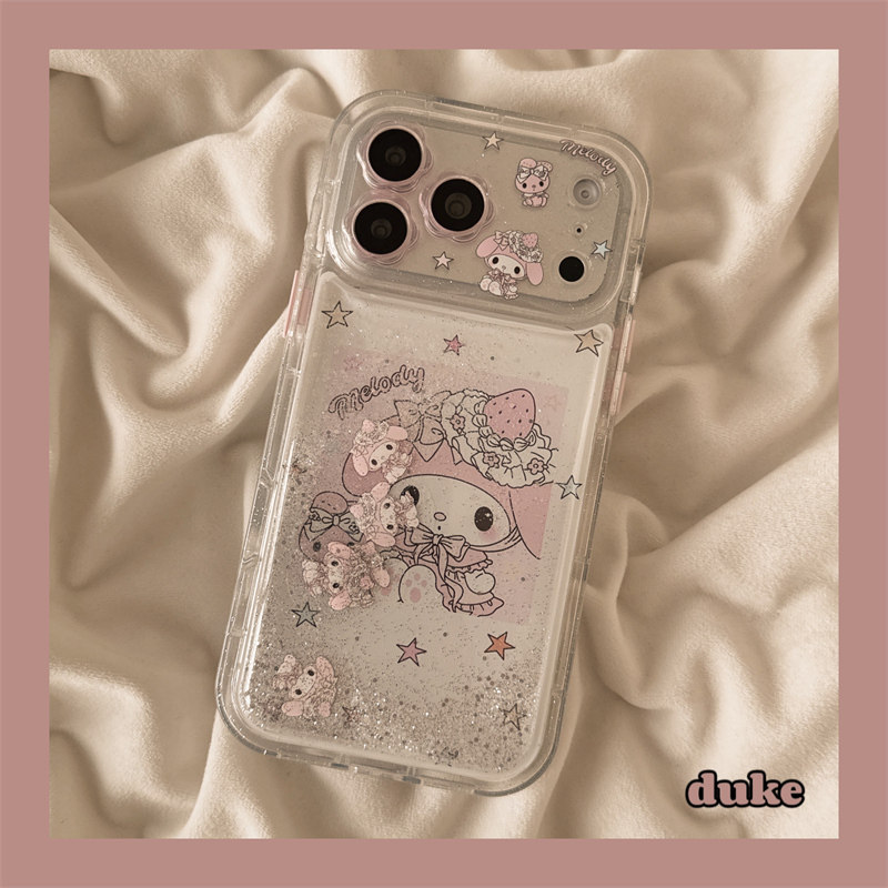 独壳 日韩卡通可爱少女流沙美乐蒂适用苹果17promax手机壳透明iPhone16新款15防摔14pro女款13全包手机套硬壳,3C数码配件,手机保护套/壳,淘宝优惠券,粉丝福利购,淘宝优惠卷