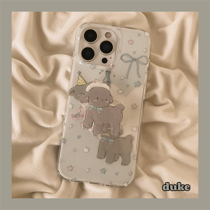适用苹果手机壳可爱星星小羊