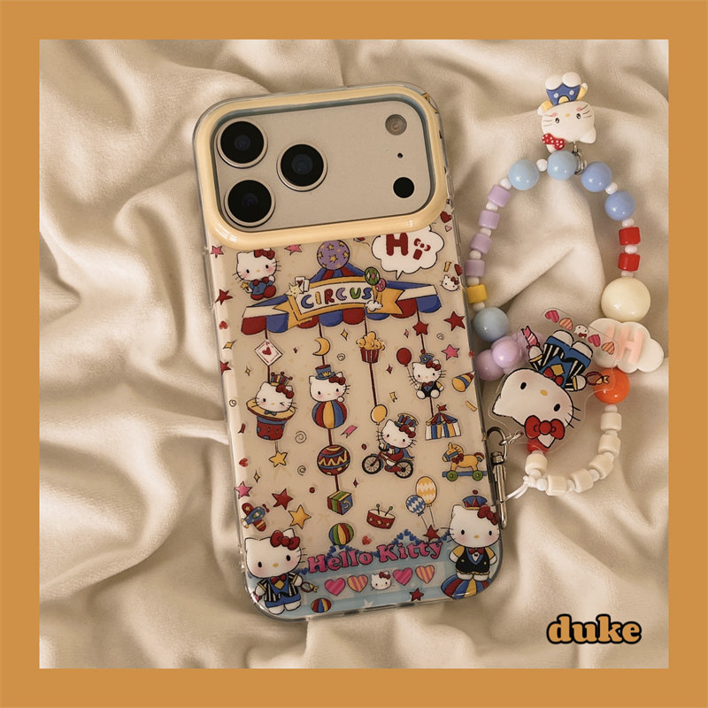 独壳 趣味马戏团kitty猫带链条适用苹果17promax手机壳卡通iPhone16新款15防摔14pro女款13双层壳手机套硬壳,3C数码配件,手机保护套/壳,淘宝优惠券,粉丝福利购,淘宝优惠卷