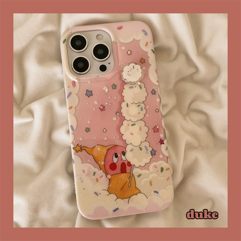 独壳 可爱棉花糖星星人适用17pro苹果16手机壳日韩风少女心iPhone15promax新款14ProMax防摔13女款手机套硬壳