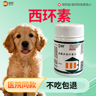 西环素兽用鸡药片猪鸭鹅猫狗感冒咳嗽拉稀治疗专用盐酸西环多素片