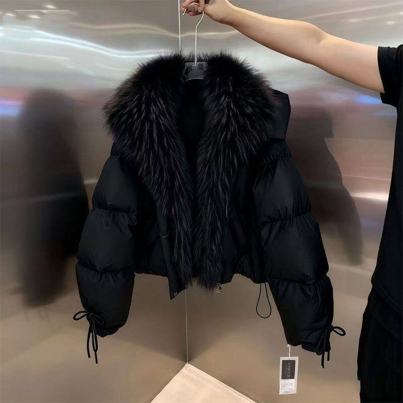 秋冬新款黑色鸭绒羽绒服