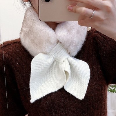 推荐new Autumn winter new style rabbit hair cross scarf fema