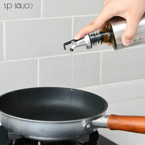 Kitchen glass oil pot stainless steel seasoning bottle