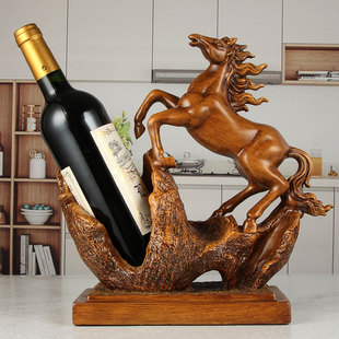 创意红酒架马到成功生肖马摆件客厅酒柜装饰品家用酒瓶置物架软装