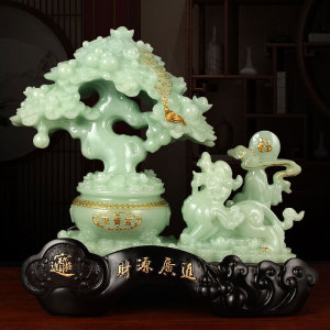 中式家居貔貅发财树摆件