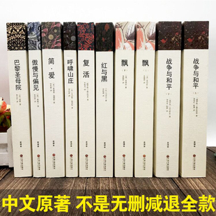 巴黎圣母院傲慢与偏见战争与和平复活红与黑呼啸山庄飘简爱外国经典 文学小说社科畅销书排行榜 无删减正版 全10册世界十大名著完整版