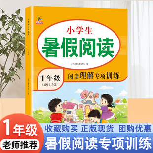 一年级暑假阅读专项训练人教版 2023版 一升二暑假作业课外阅读理解强化训练书小学一年级暑假练字帖全套下册1下升2上二年级上册