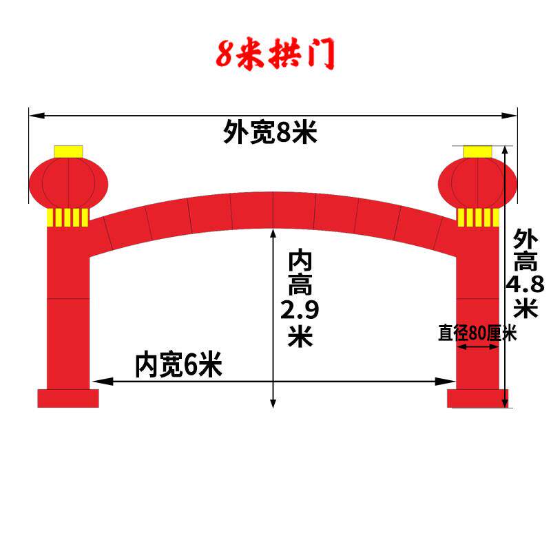 拱门开业充气气模广告活动婚庆庆典彩虹门气球立柱灯笼外贸厂家