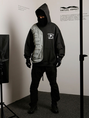 拼接马甲新款联名卫衣连帽