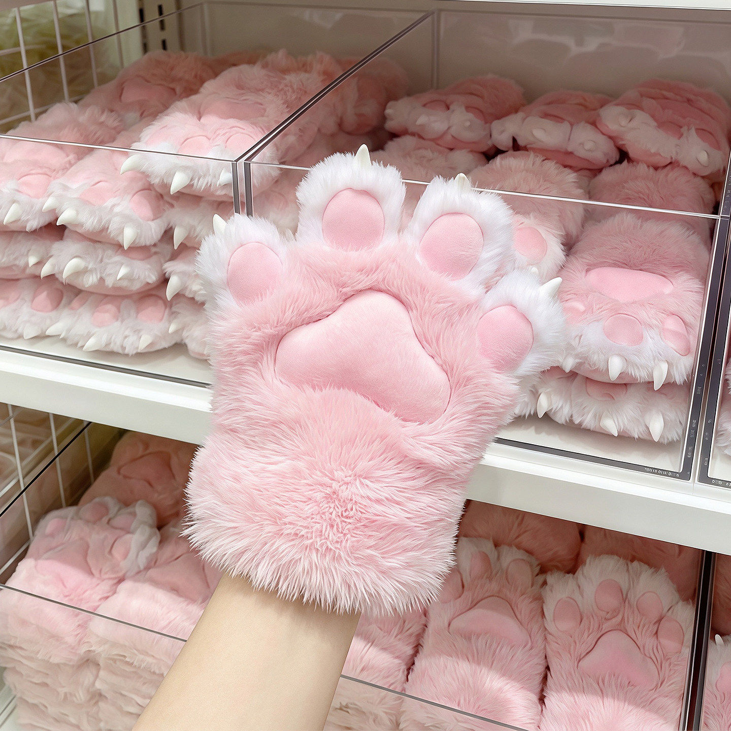 可爱猫爪手套吱叫冬季保暖