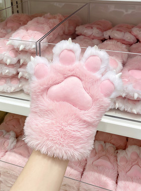 可爱猫爪手套吱叫冬季保暖
