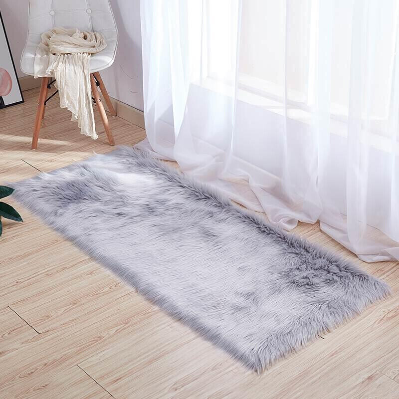 Sheep-like blanket black plush living room coffee table fl