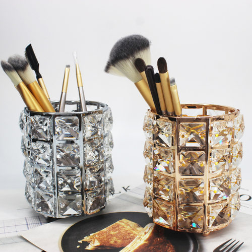 Nail Pen Holder Crystal Nail Pen Makeup Brush Storage Bucke