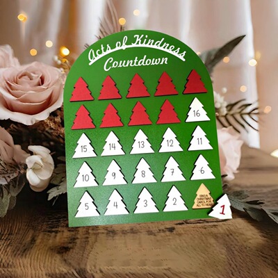 Acts of Kindness Advent Calendar Christmas Wooden Countdown