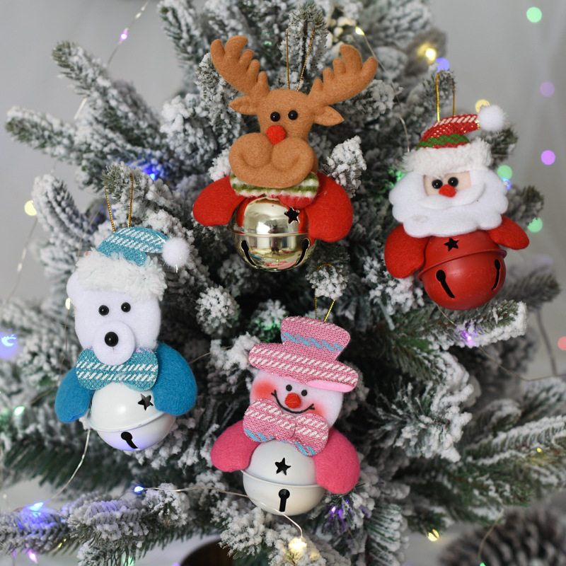 New Christmas Tree Pendant Doll Bell Elderly Snowman Bell P