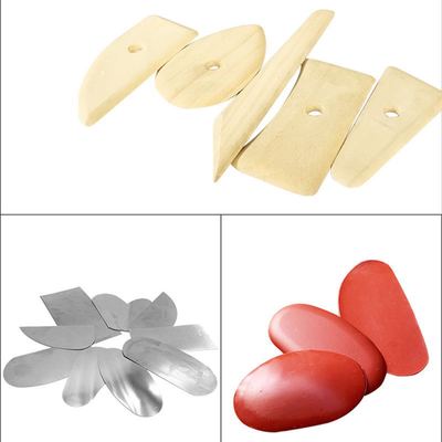 Rubber scraper, wooden frame knife, stainless steel billet