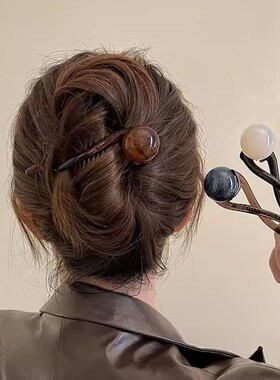 2024 new high-end retro pearl straight hair clip for women,