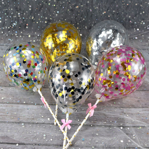 Birthday cake decoration balloons, transparent circular bal