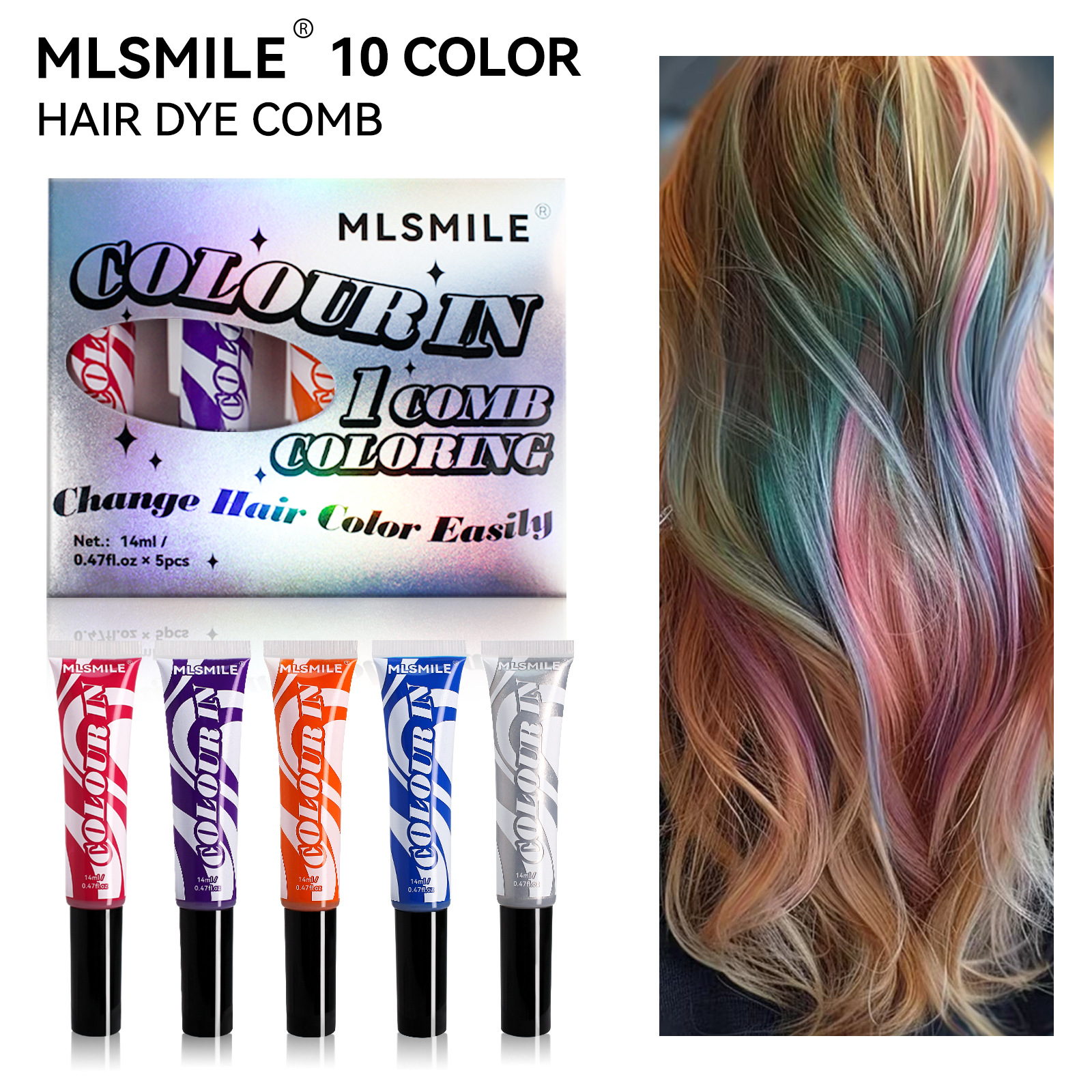 5-pack disposable color dye set Halloween party temporary h