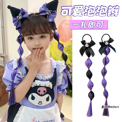 Sweet Cool Kuromi Hair Clip Cute Bubble Braid Hairband Loli
