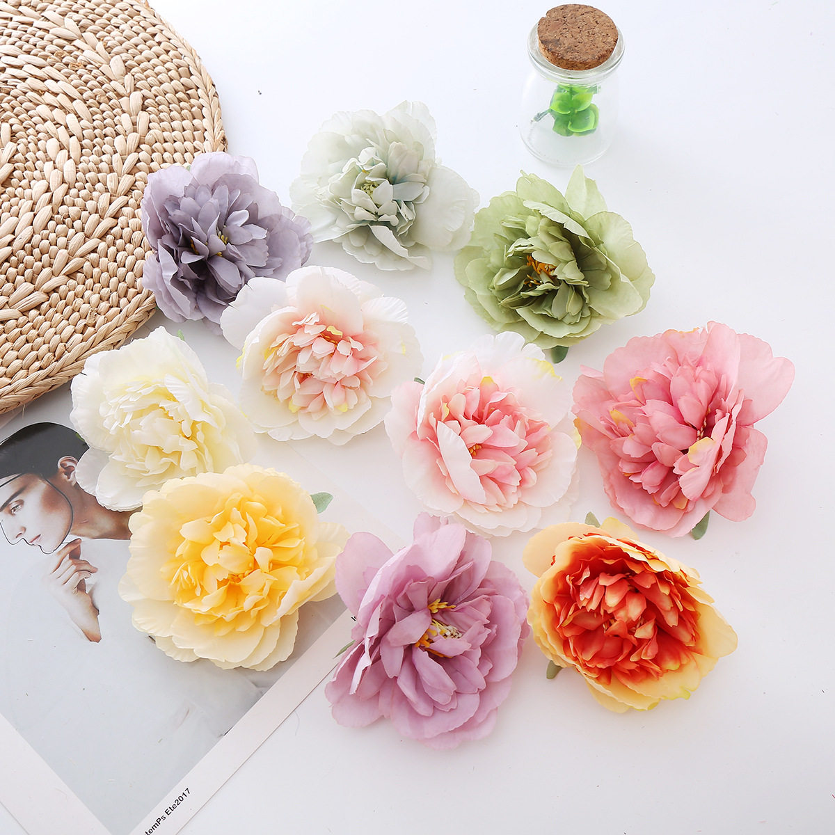 10cm diameter simulated peony flower head wedding decoratio